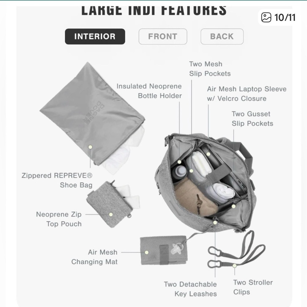 INDI NEOPRENE DIAPER BACKPACK- Large - Picture 14 of 16